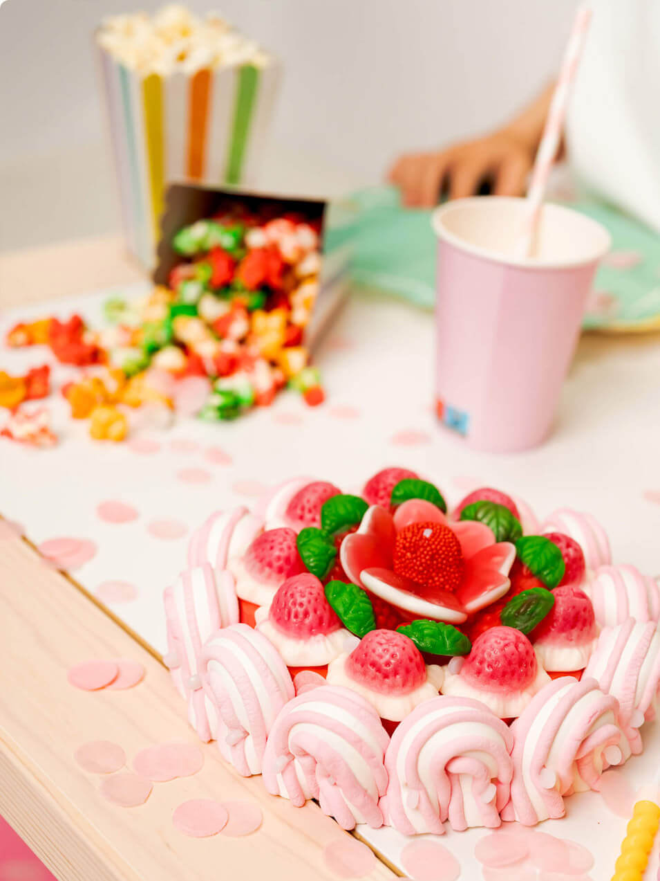 Image of table with Belros sweets products