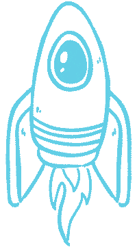 Imagen dibujo cohete animado dulces Belros